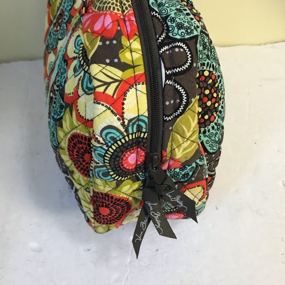 VERA BRADLEY Floral Cotton Satchel Bag Travel Purse Cosmetic Pockets Duffle Zip - Picture 3 of 12